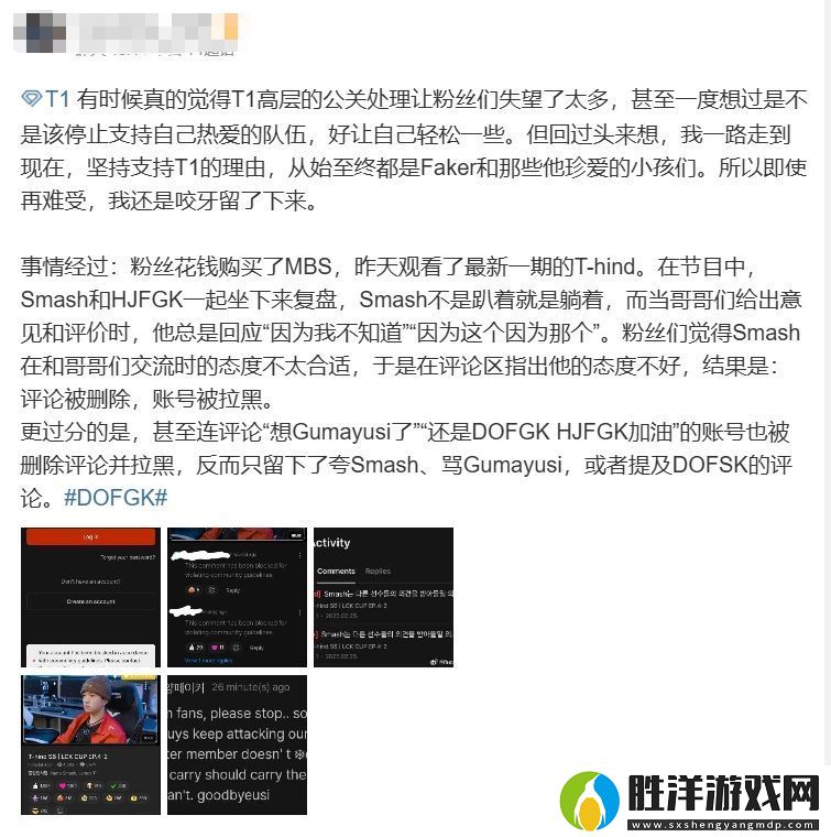 T1粉絲怒斥Smash復盤態度不端正